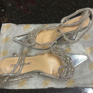 Public Desire ‘Midnight’ Bow Heels (Silver) - 7